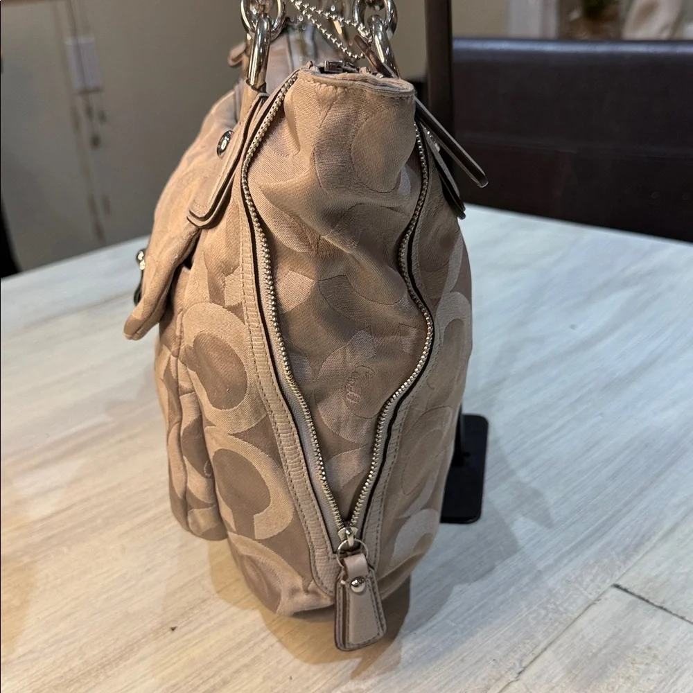 Coach Tan Opt Art Signature Shoulder Bag